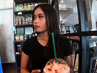 Starbucks coffee rendezvous wide Asian nubile